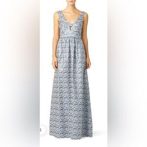 Nicole Miller Blue Printed Jacquard Gown Size 2